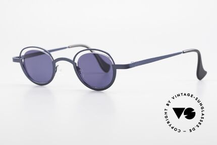 Theo Belgium Dozy Slim 90er Unisex Sonnenbrille, Gläser werden u.a. durch einen Nylor-Faden gehalten, Passend für Herren und Damen