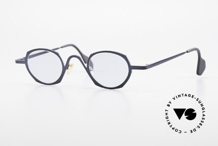 Theo Belgium Flower Runde Vintage Sonnenbrille, THEO Belgium Brille, Unisex-Modell; blau-metallic!, Passend für Herren und Damen