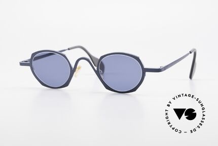 Theo Belgium Flower Runde Designer Sonnenbrille, THEO Belgium Brille, Unisex-Modell; blau-metallic!, Passend für Herren und Damen