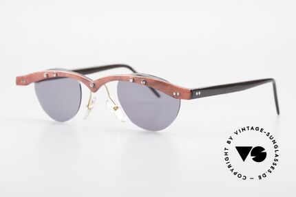 Theo Belgium Gamma Büffelhorn Sonnenbrille 90er, damals gemacht für die 'Avantgarde' und Individualisten, Passend für Herren und Damen