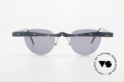 Theo Belgium Upsylon Büffelhorn Sonnenbrille 90er, in 1989 gegründet als 'ANTI MAINSTREAM' Brillenmode, Passend für Herren und Damen