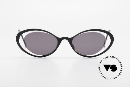 Theo Belgium LuLu Randlose Cateye Sonnenbrille, originelles Modell: "vollrand" und "randlos" zugleich, Passend für Damen
