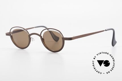 Theo Belgium Dozy Slim Crazy Designer Sonnenbrille, Gläser werden u.a. durch einen Nylor-Faden gehalten, Passend für Herren und Damen
