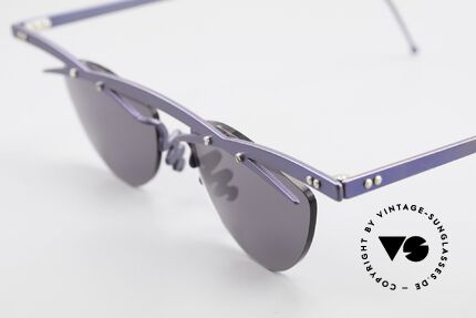 Theo Belgium Tita III 2 Crazy Vintage Sonnenbrille XL, die Gläser sind mit Schrauben am Titan-Rahmen fixiert, Passend für Herren und Damen