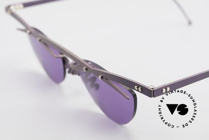 Theo Belgium Tita III 4 XL Crazy Vintage Sonnenbrille, die Gläser sind mit Schrauben am Titan-Rahmen fixiert, Passend für Herren und Damen