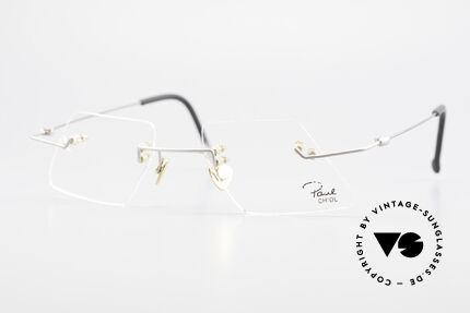 Paul Chiol 2001 Randlose Vintage Kunstbrille, vintage Paul Chiol Designer-Brillenfassung der 90er, Passend für Herren und Damen