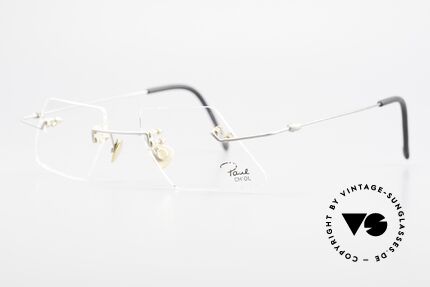 Paul Chiol 2001 Randlose Vintage Kunstbrille, filigran ausgeklügelte Formen; schlichtweg mondän, Passend für Herren und Damen