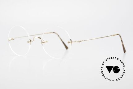 Lunor Classic Round GP Steve Jobs Brille Randlos Gold, zu sehen auch auf dem Cover der Steve Jobs Biographie, Passend für Herren und Damen