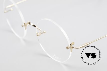 Lunor Classic Round GP Steve Jobs Brille Randlos Gold, randloses Modell "Classic Rund" Gold-Plated, Gr. 44x42, Passend für Herren und Damen