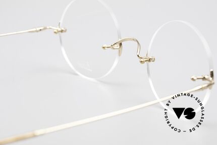 Lunor Classic Round GP Steve Jobs Brille Randlos Gold, die legendäre Lunor Brille kann beliebig verglast werden, Passend für Herren und Damen