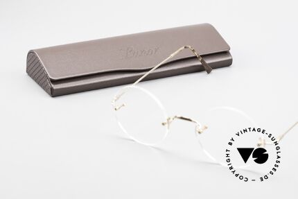 Lunor Classic Round GP Steve Jobs Brille Randlos Gold, Größe: small, Passend für Herren und Damen
