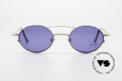 Bugatti 31239 Vintage Fassung Mit Clip On, ovale Brille mit flexiblen Feder-Scharnieren!, Passend für Herren
