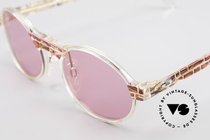 Cazal 510 Rosarote Vintage Brille Oval, tolle Kombination aus Form, Farbe und Materialien, Passend für Damen