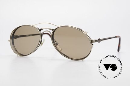 Bugatti 03323 80er Herrenbrille mit Clip On, klassische BUGATTI vintage Sonnenbrille von 1989, Passend für Herren