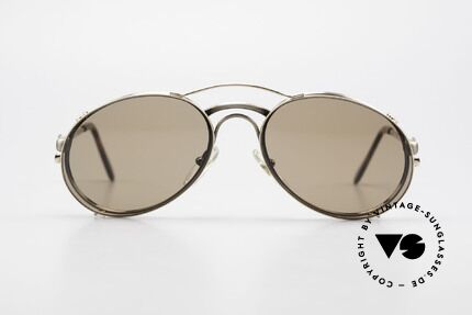 Bugatti 03323 80er Herrenbrille mit Clip On, legendäre Bugatti Herren(Tropfen)-Form in Gr. 50mm, Passend für Herren