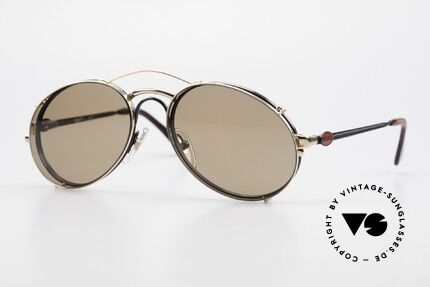 Bugatti 03326 80er Sonnenbrille Clip On Men, klassische BUGATTI vintage Sonnenbrille von 1989, Passend für Herren