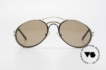 Bugatti 03326 80er Sonnenbrille Clip On Men, legendäre Bugatti Herren(Tropfen)-Form in Gr. 50mm, Passend für Herren