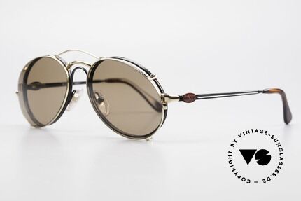 Bugatti 03326 80er Sonnenbrille Clip On Men, Rahmen mit Federscharnieren für optimalen Komfort, Passend für Herren