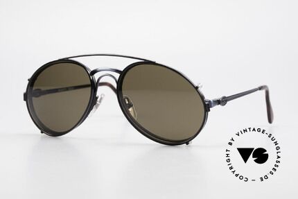 Bugatti 03328 Herrensonnenbrille Clip On, klassische BUGATTI vintage Sonnenbrille von 1989, Passend für Herren