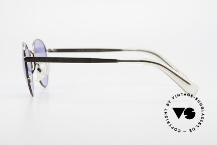 Jean Paul Gaultier 57-1171 90er Designer Sonnenbrille, dezent-blaue Sonnengläser für (100% UV PROTECTION), Passend für Herren und Damen