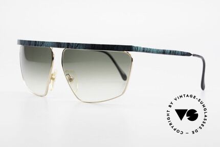 Casanova CN7 Luxus Sonnenbrille Vergoldet, zudem mit Sonnengläsern in grün-Verlauf; 100% UV, Passend für Herren und Damen