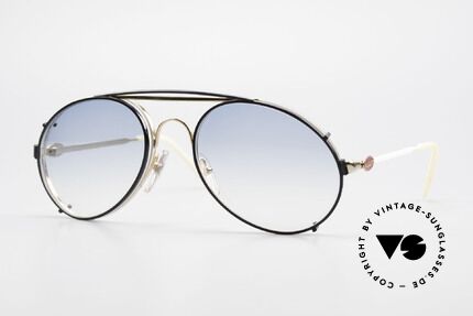 Bugatti 65987 Vintage Brille Mit Sonnenclip, rare VINTAGE Bugatti 80er Luxus-Sonnenbrille, Passend für Herren