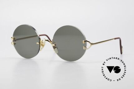 Cartier Madison Runde Luxus Sonnenbrille 90er, edle runde Cartier Luxus-Sonnenbrille von 1997, Passend für Herren und Damen