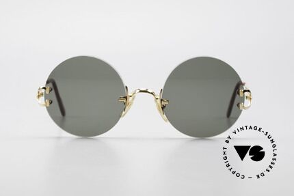 Cartier Madison Runde Luxus Sonnenbrille 90er, Modell aus der 'Rimless Collection', Größe S-M, Passend für Herren und Damen