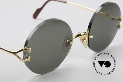 Cartier Madison Runde Luxus Sonnenbrille 90er, neue CR39 UV400 Gläser in einem grau-grün G15, Passend für Herren und Damen