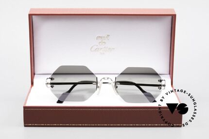 Cartier Rimless Octag - M Achteckige Luxus Sonnenbrille, Größe: medium, Passend für Herren und Damen