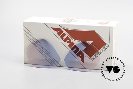 Alpina M1 Lenses Neue Gläser in Baby-Blau Pink, Ersatzgläser für die alte 80er Alpina M1 Sonnenbrille, Passend für Herren und Damen