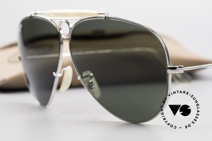 Ray Ban Shooter Weissgold 80er Limited Edition, Keine Retrobrille, sondern eine alte Rarität + Etui, Passend für Herren Ray Ban Shooter Weissgold 80er Limited Edition, Keine Retrobrille, sondern eine alte Rarität + Etui, Passend für Herren