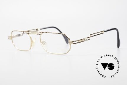 Cazal 767 Eckige Vintage Fassung 90er, hochwertige Metallverarbeitung in TOP-Qualität, Passend für Herren und Damen