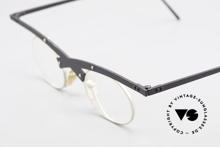 Theo Belgium Hio 11S Verrückte 90er Vintage Brille, wirklich außergewöhnliche Fassung; ein Kunstobjekt, Passend für Herren und Damen