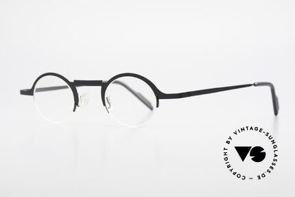 Theo Belgium Triptrio Runde Designer Brillenfassung, tolles rundes Design; halb-randlose Metall(Titan)-Brille, Passend für Herren und Damen