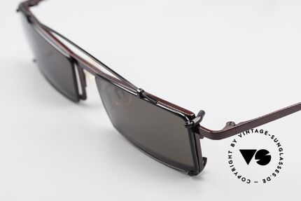 Theo Belgium XXM Clip On Designerbrille Eckig, eckiger Rahmen mit Sonnen-Clip (für 100% UV Schutz), Passend für Herren und Damen