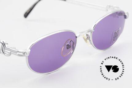 Jean Paul Gaultier 57-5101 Ovale JPG Vintage Sonnenbrille, mit lila Sonnengläsern (für 100% UV Protection), Passend für Herren und Damen