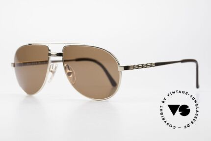 Dunhill 6147 90er Luxus Aviator Herrenbrille, vergoldeter Rahmen mit braun getönten Sonnengläsern, Passend für Herren