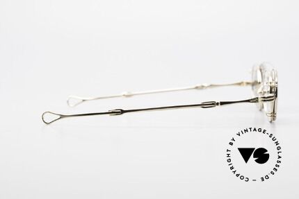 Lunor - Telescopic Schiebebügel Und Sonnen Clip, vergoldete Lunor Brille mit orig. Sonnen-Clip + Etui, Passend für Herren und Damen