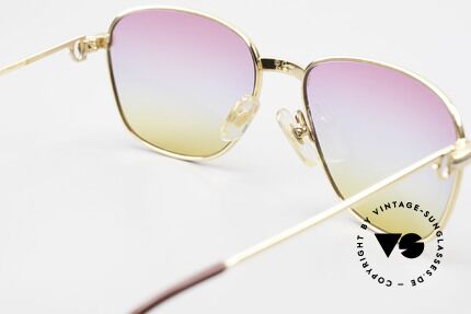 Cartier Courcelles 90er Luxus Sonnenbrille Unikat, Dreifach-Farbverlauf der Gläser wie ein Sonnenaufgang, Passend für Herren und Damen