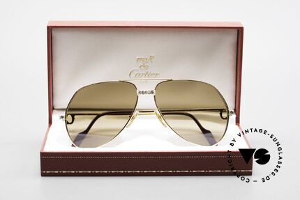 Cartier Vendome Santos - L Luxus Gläser mit Hauchzeichen, KEINE Retrobrille, sondern ein altes 1980er ORIGINAL!, Passend für Herren