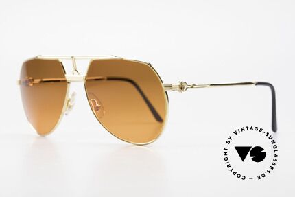 Maserati 6130 Luxus Aviator Sonnenbrille, vergoldete Metallfassung in Medium Größe 58/15, 135, Passend für Herren