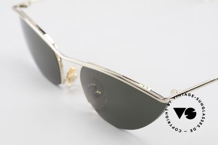 Cutler And Gross 0359 Cateye Designer Sonnenbrille, halb randlos: Gläser sind mit einem Nylor-Faden gefasst, Passend für Damen