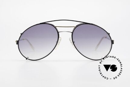 Bugatti 65984 80er Brille Mit Sonnen-Clip, außergewöhnliche Rahmenform in 54mm Glasgröße, Passend für Herren