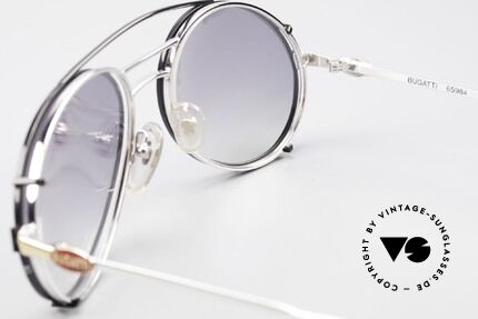 Bugatti 65984 80er Brille Mit Sonnen-Clip, KEINE Retrobrille; sondern ein altes 1980er Original, Passend für Herren