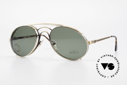 Bugatti 07823 Alte 80er Brille mit Vorhänger, klassisches BUGATTI Sonnenbrillen-Design von 1989, Passend für Herren