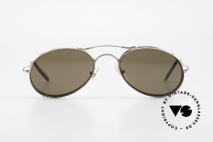 Bugatti 23444 Alte 90er Brille mit Vorhänger, Rahmen mit Federscharnieren für optimalen Komfort, Passend für Herren