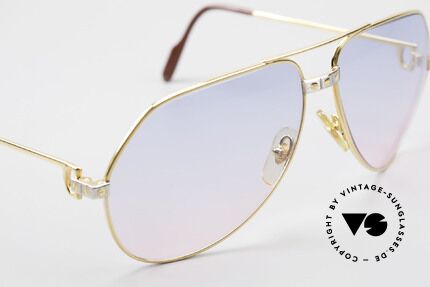 Cartier Vendome Santos - L Rare Luxus Sonnenbrille 80er, toller Farbverlauf der Gläser von BABY-BLAU zu PINK, Passend für Herren