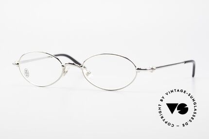 Cartier Mizar Ovale Luxus Brille Platin 90er, ovale CARTIER Brillenfassung in Größe 47/19, 130, Passend für Herren und Damen