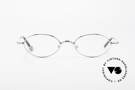 Cartier Mizar Ovale Luxus Brille Platin 90er, Unisex-Modell aus der Cartier 'CERCLE FIN' Serie, Passend für Herren und Damen